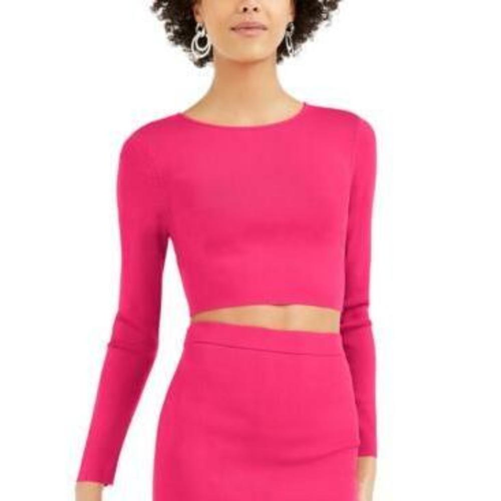 MSRP $60 Bar Iii Bodycon Cropped Crew-Neck Sweater Size Large